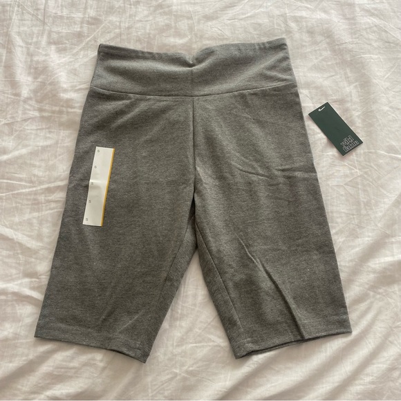 Gray Cotton High Rise Biker Shorts - Picture 3 of 3